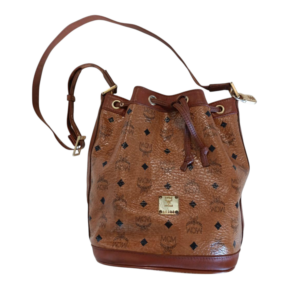 MCM Vintage Visetos Large Drawstring Bucket Bag – Cognac 👜✨